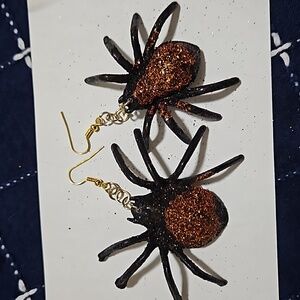 Black & Orange Spider Earrings Fun Fun Fun